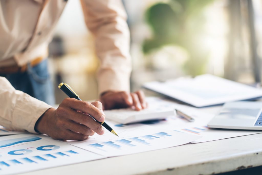 Person preparing a business proposal